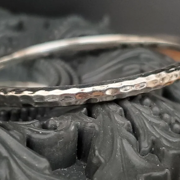Silpada Bangle Bracelet 925 Hammered Solid Sterling Silver - Picture 13 of 16